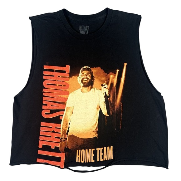 Thomas Rhett Tops - Thomas Rhett Home Team Tour 2023 Cut Off Tank Top LG Black Concert Country Tee